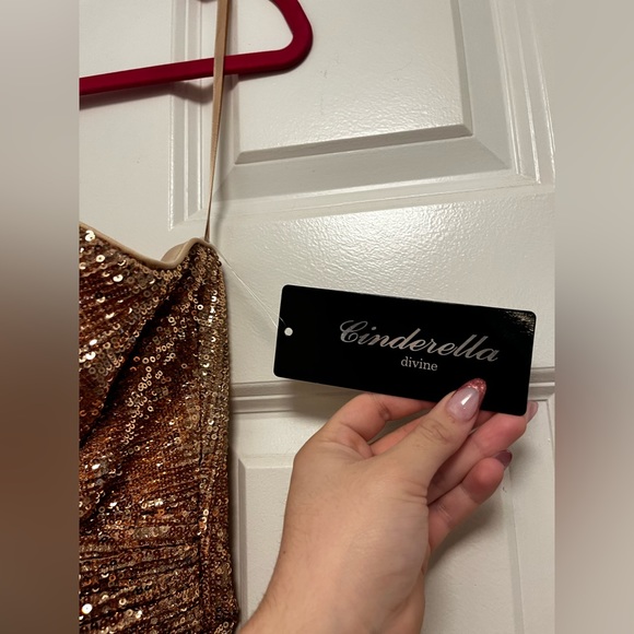 Cinderella Formal Rosegold Sequence Dress - Picture 3 of 4